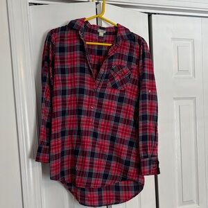 J. Crew Red and Blue Plaid Tunic